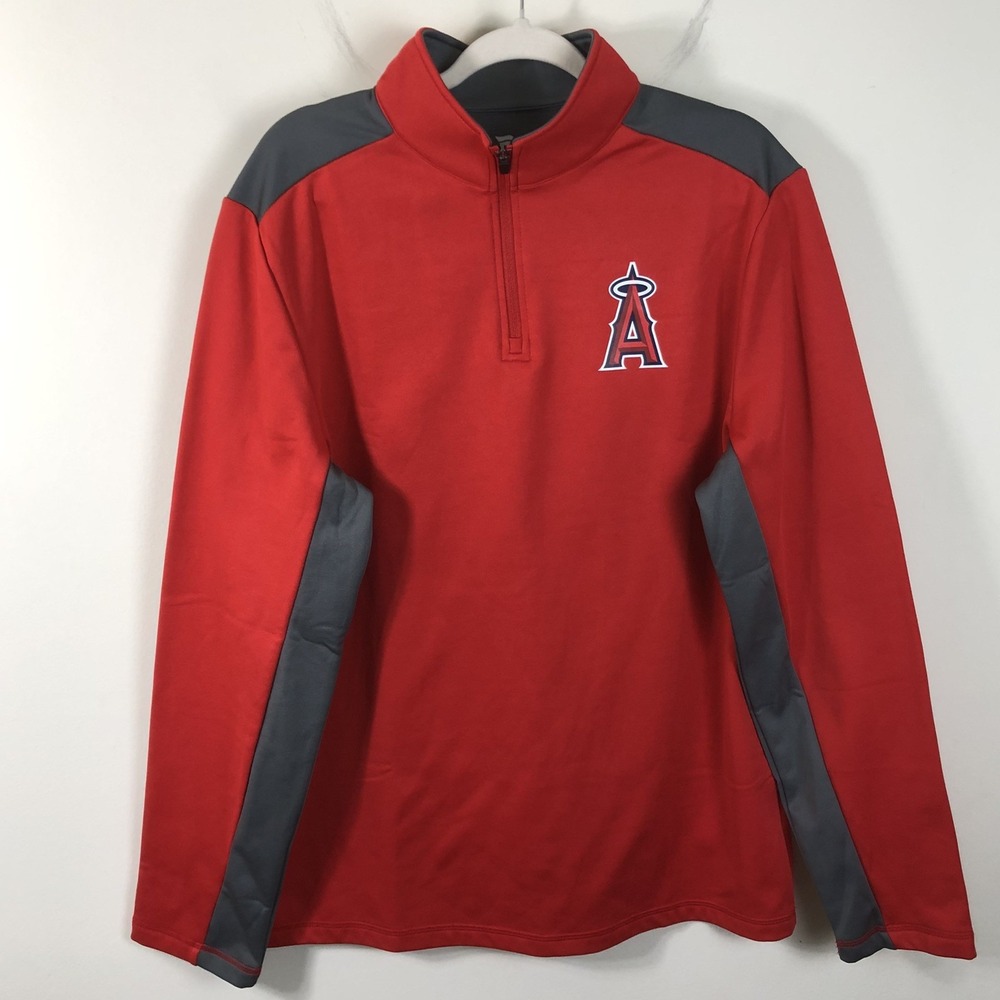 Fanatics Los Angeles Angels 1/4 Zip Sweatshirt Men's L Red MLB Sports